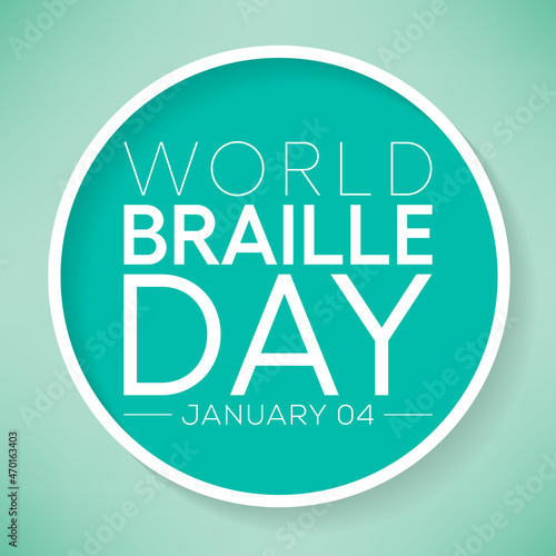 World Braille day is observed every year on January 4. Vector illustration
