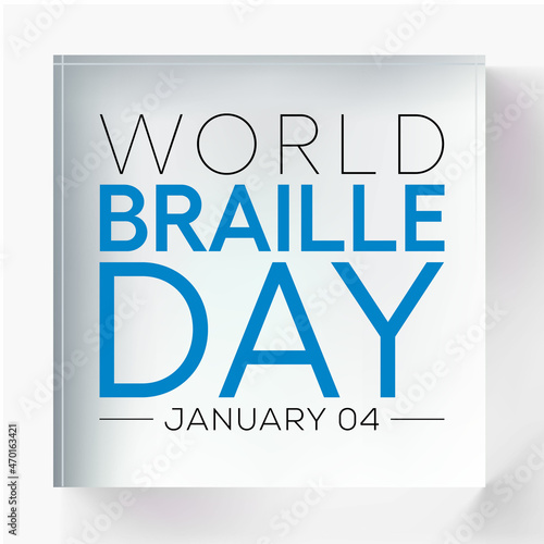 World Braille day is observed every year on January 4. Vector illustration