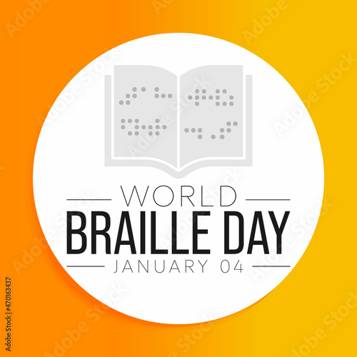 World Braille day is observed every year on January 4. Vector illustration