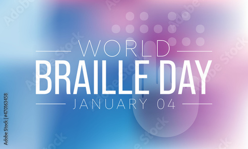 World Braille day is observed every year on January 4. Vector illustration