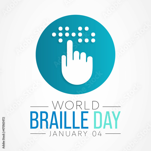 World Braille day is observed every year on January 4. Vector illustration