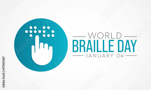 World Braille day is observed every year on January 4. Vector illustration