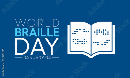 World Braille day is observed every year on January 4. Vector illustration