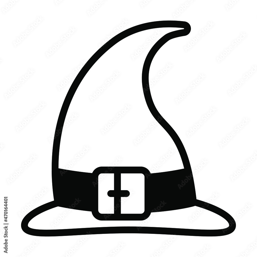 Halloween hat vector black filled outline icon. Halloween hat vector black filled outline icon.