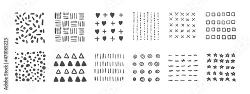 Textures. A set of hand-drawn textures. Hand-drawn design elements. Vector Elements