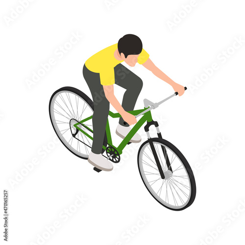 Fototapeta Naklejka Na Ścianę i Meble -  Guy Rides Bike Composition