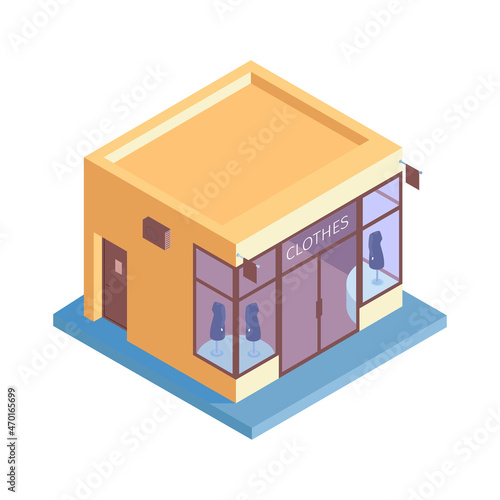 Clothes Shop Isometric Composition