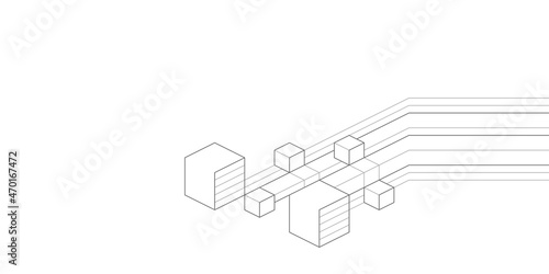 Technology white background .Geometric rhombuses,squares.Abstract tech.Technical drawing.Vector illustration.
