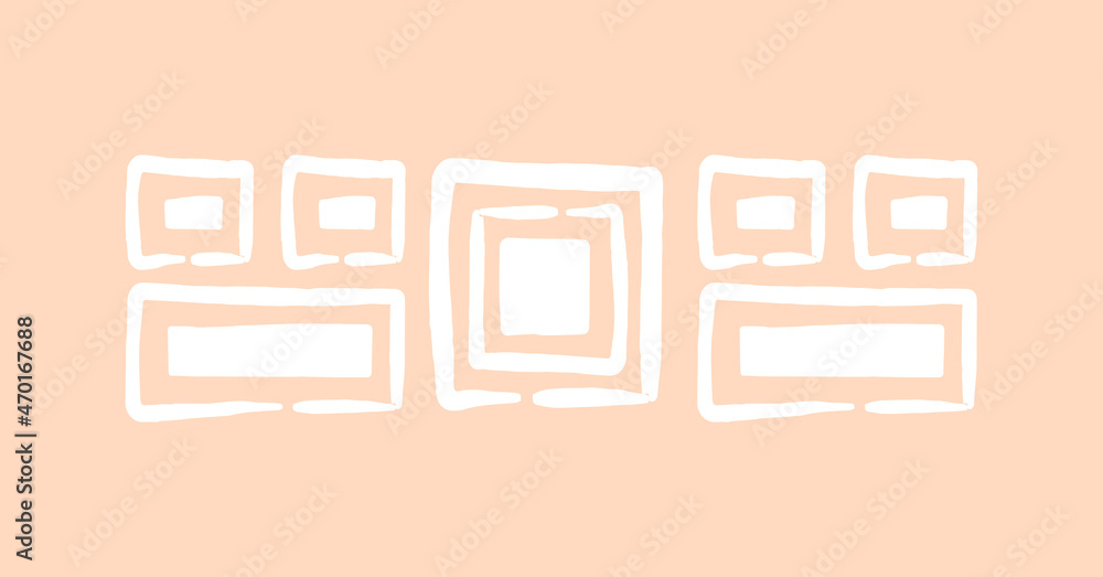 Ethnic pattern concept. Simple oriental ornament with geometric shapes, squares and contours. Traditional design element for logos, emblems, carpets and clothing. Cartoon flat vector illustration Ethnic pattern concept. Simple oriental ornament with geometric shapes, squares and contours. Traditional design element for logos, emblems, carpets and clothing. Cartoon flat vector illustration