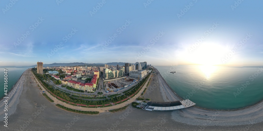 Batumi, Georgia - October 21, 2021: 360 panorama of the city