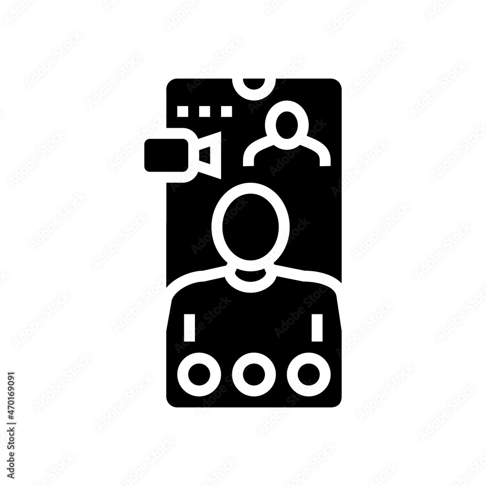 video calling glyph icon vector. video calling sign. isolated contour symbol black illustration video calling glyph icon vector. video calling sign. isolated contour symbol black illustration