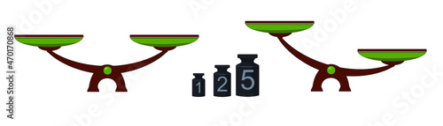 Vector of set of  scales in a flat style on white background