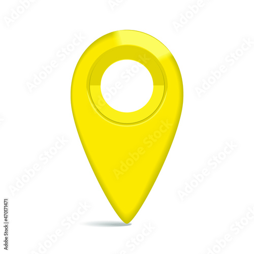 Free Download Yellow Map Pin isolated on a white background - GFXLoad
