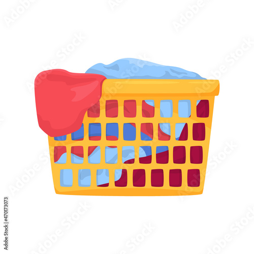 Basket With Clothes Composition