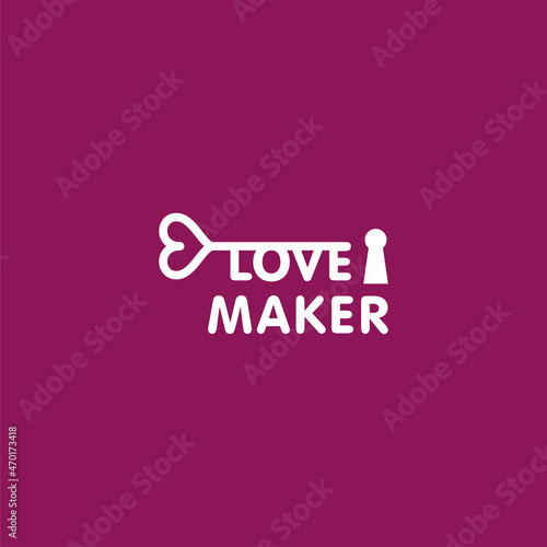 Love maker logo concept for sex and relationship theme
