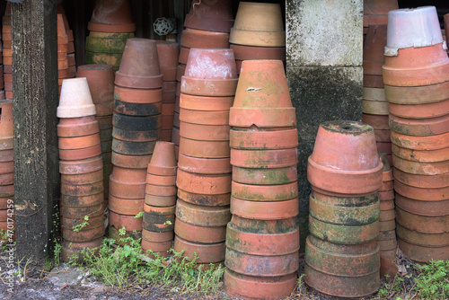 Fényképezés Stack of terracotta pots
