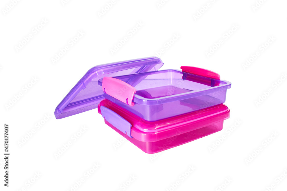 Close up of glass food containers isolated on white background Close up of glass food containers isolated on white background