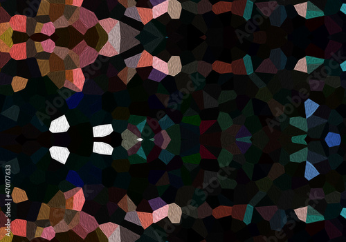 Dark 3D Illustration Design Of Wall Tiles