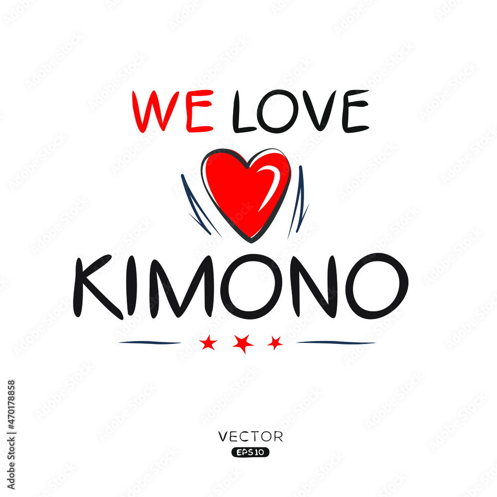Creative Kimono lettering, Can be used for stickers and tags, T-shirts, invitations, vector illustration.