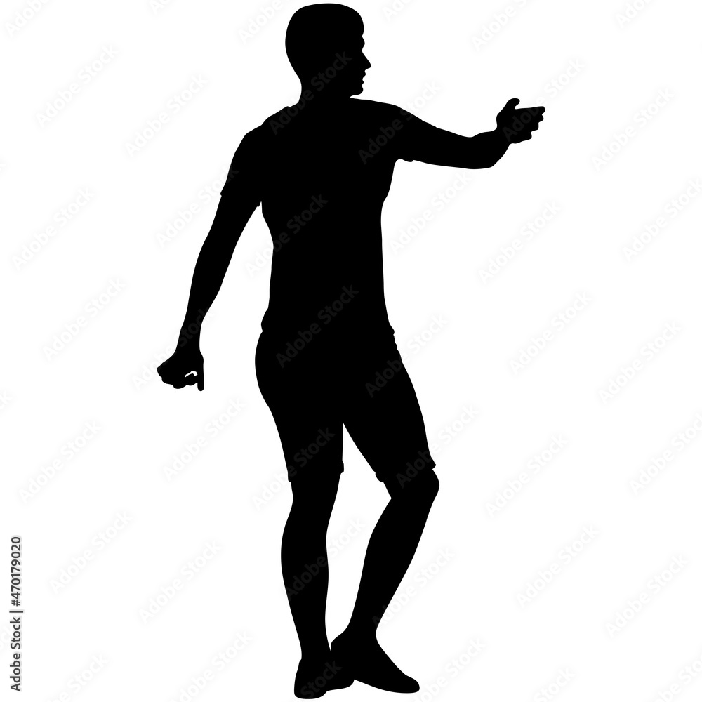 Silhouette of a walking man on a white background Silhouette of a walking man on a white background