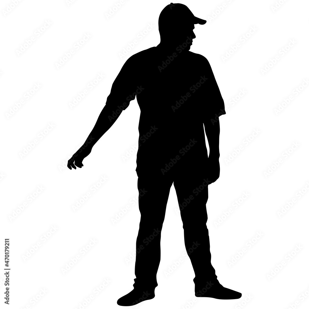 Silhouette of a walking man on a white background Silhouette of a walking man on a white background