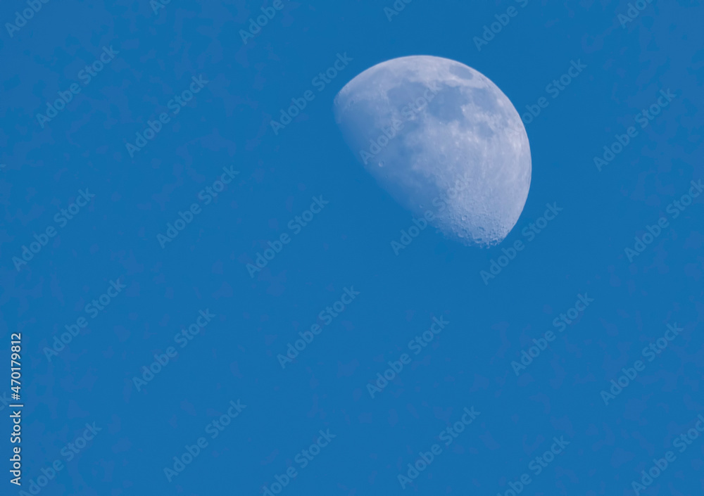 Half Moon Background being Earth's only permanent natural satellite Half Moon Background being Earth's only permanent natural satellite