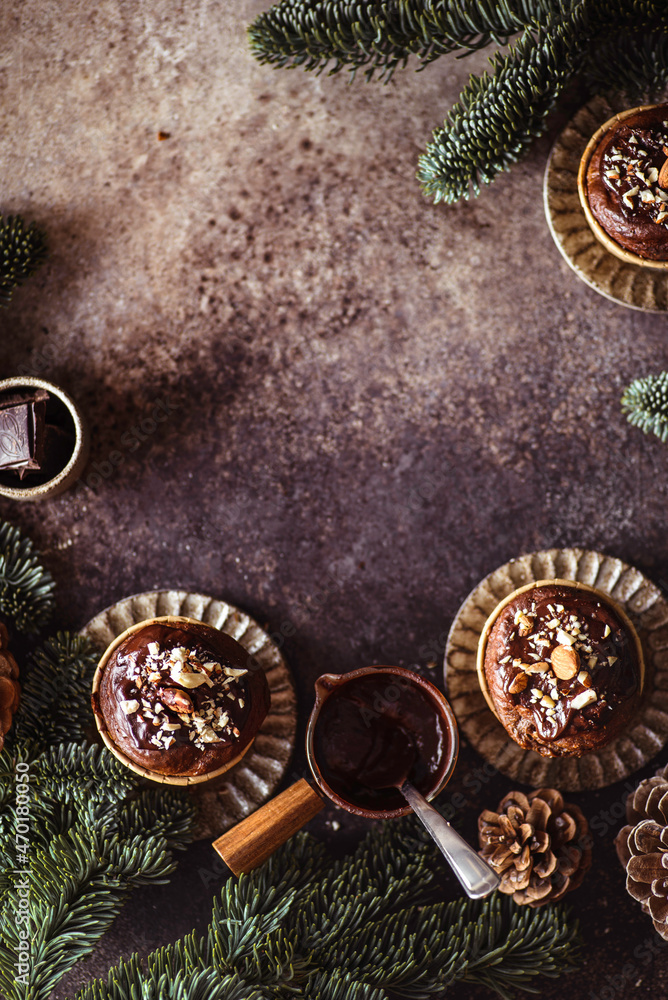 christmas chocolate muffins with nuts christmas chocolate muffins with nuts