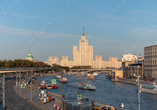MOSCOW - JUNE 25  Fragment of floating bridge Zaryadye Park in Moscow against the sky on June 25  2018 in Moscow  Russia