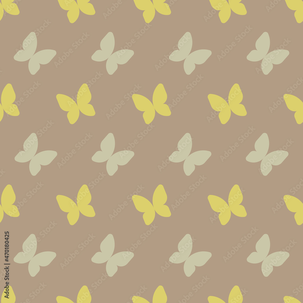 Summer minimalistic pattern with butterflies