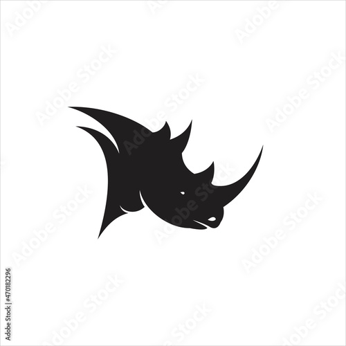 rhino head logo vector template