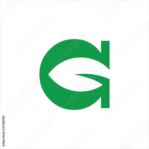 initials g leaves logo vector template