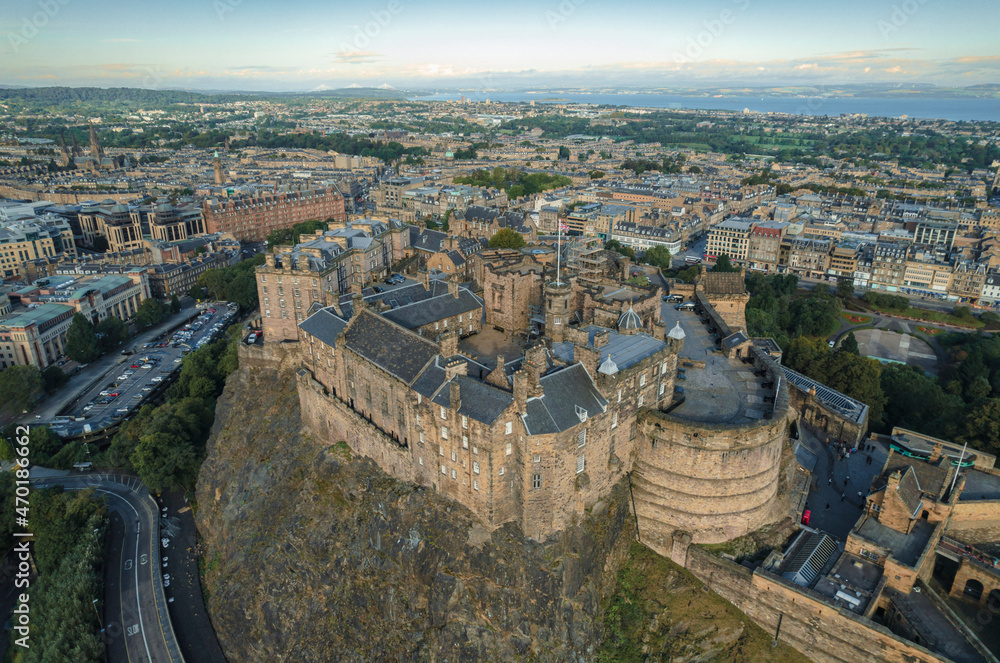 Aerial view of Edinburgh the old architecture that’s mixed among its modern buildings. At Edinburgh Castle, you’ll notice the contrast between the ancient structure 