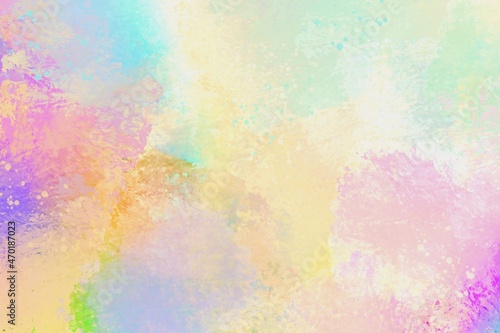 abstract colorful grunge watercolor background in warm tones, watercolor paint stains, textured colorful wallpaper for editing, rainbow template with space for text, colorful watercolor cover design  © NIKACOLDBLUE