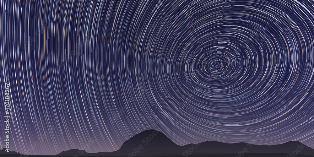Fototapeta premium star trail, night sky, long exposure effect