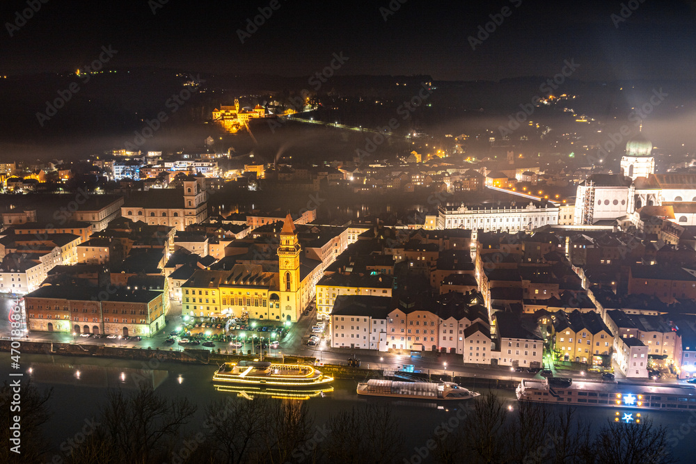 night view of the town 