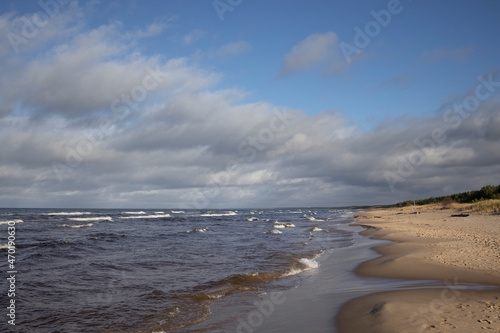 Fototapeta Naklejka Na Ścianę i Meble -  Grass sand dune beach sea view, Baltic Sea