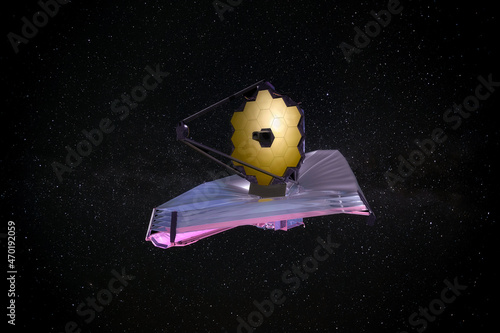 James Webb Space Telescope in Space. This image elements furnished by NASA photo