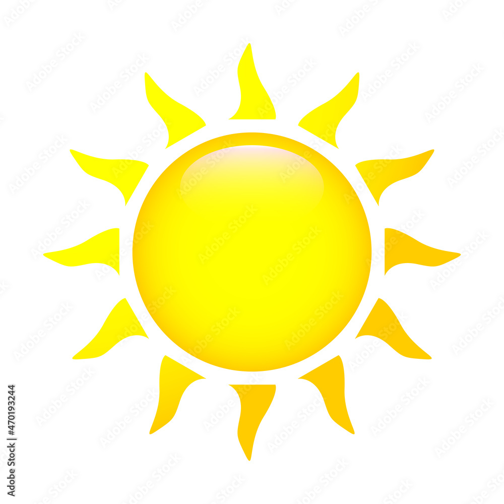 Sun icon, yellow sun symbol isolated on transparent background, vector illustration Sun icon, yellow sun symbol isolated on transparent background, vector illustration
