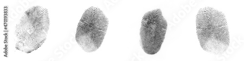 Fingerprints on white background