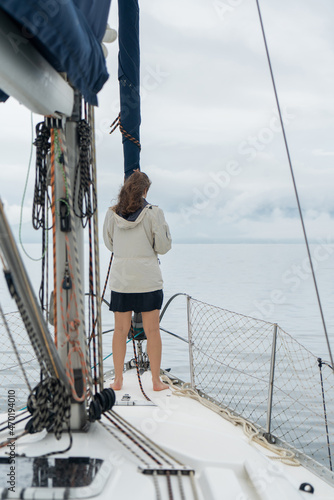 Young Woman on a sailboat