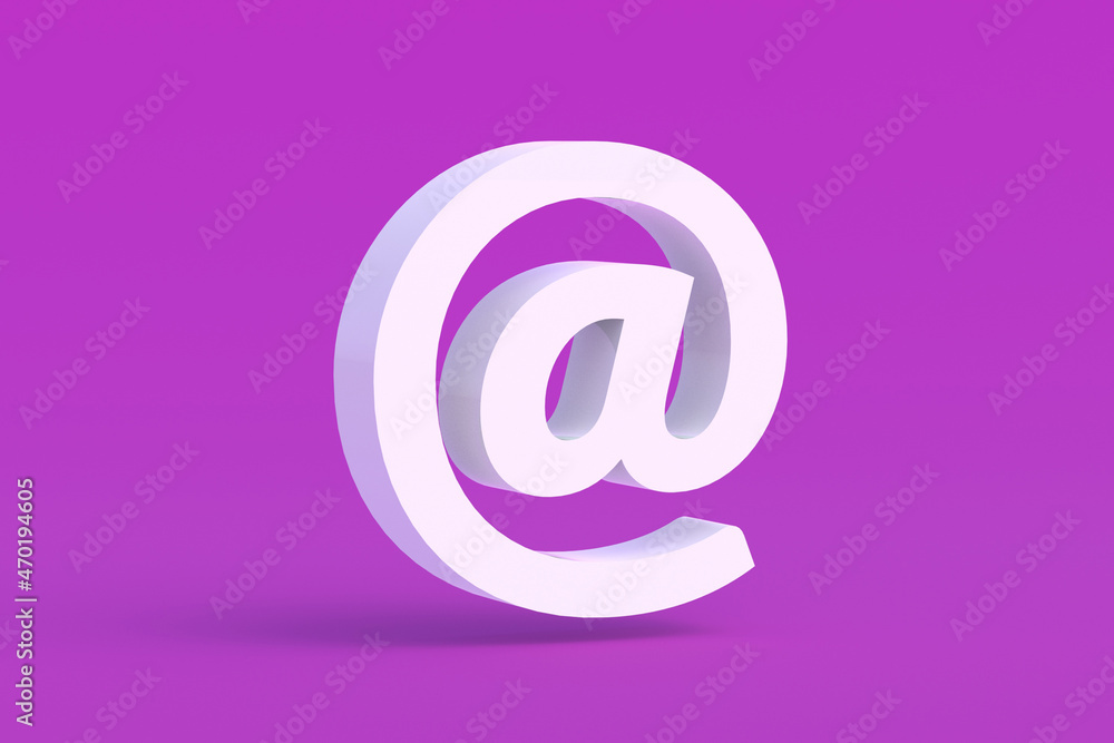 Email sign, symbol on velvet violet background. Access to the Internet. Advertising mailing. Business correspondence. Global communications. World information. 3d render Email sign, symbol on velvet violet background. Access to the Internet. Advertising mailing. Business correspondence. Global communications. World information. 3d render
