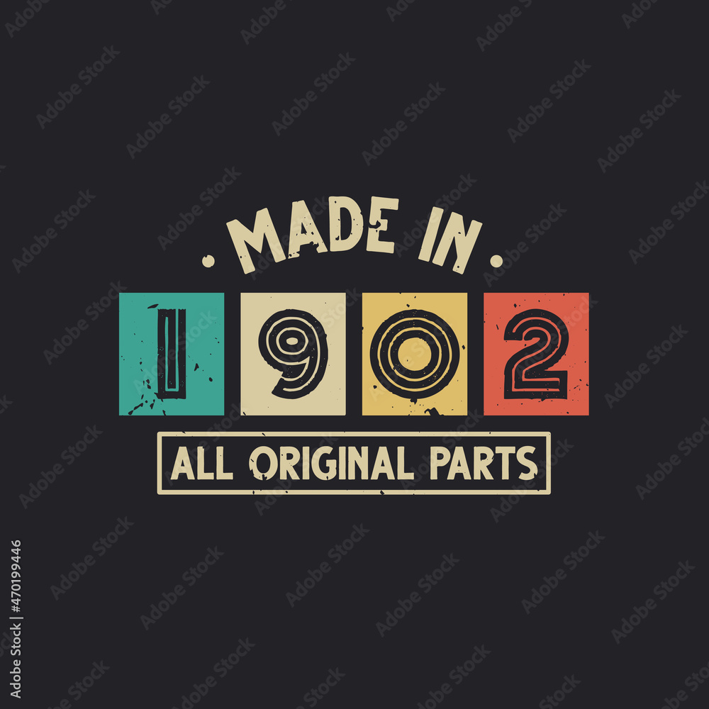 Fototapeta premium Made in 1902 All Original Parts