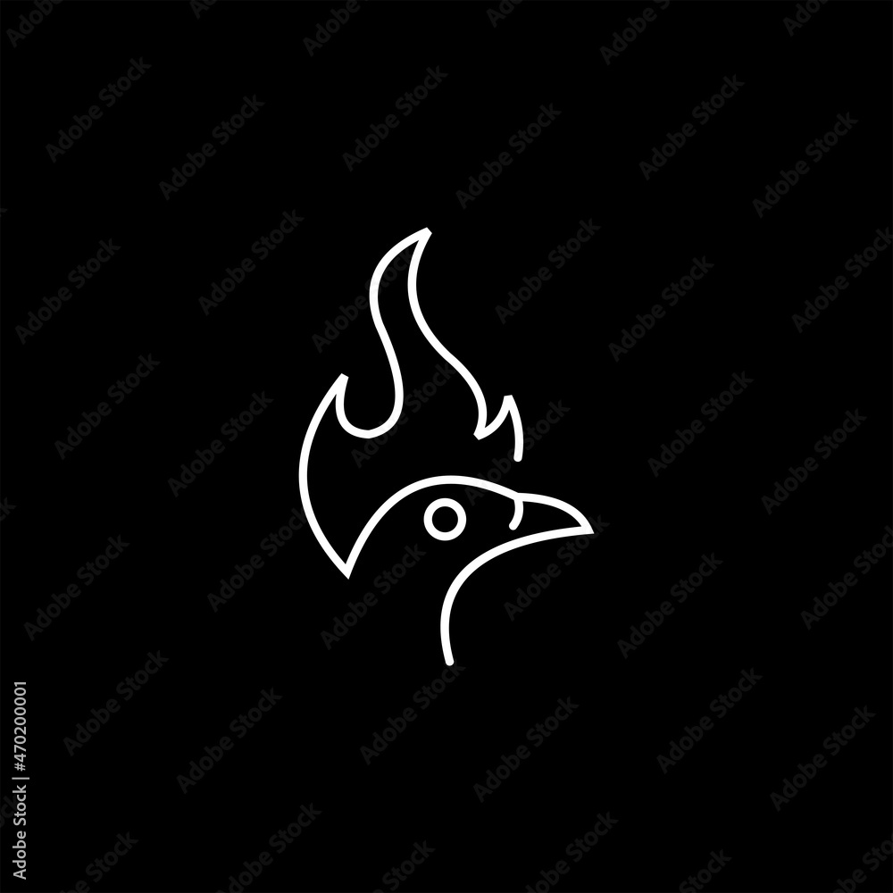 Fototapeta premium logo line chichen , logo chicken abstract , Line Art Chicken Logo Design Inspirational designs, illustrations, and graphic