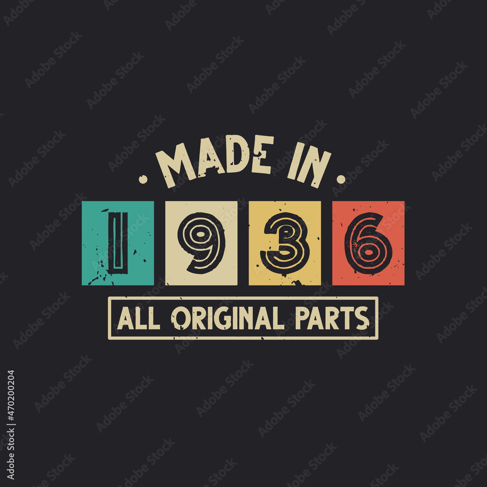 Fototapeta premium Made in 1936 All Original Parts
