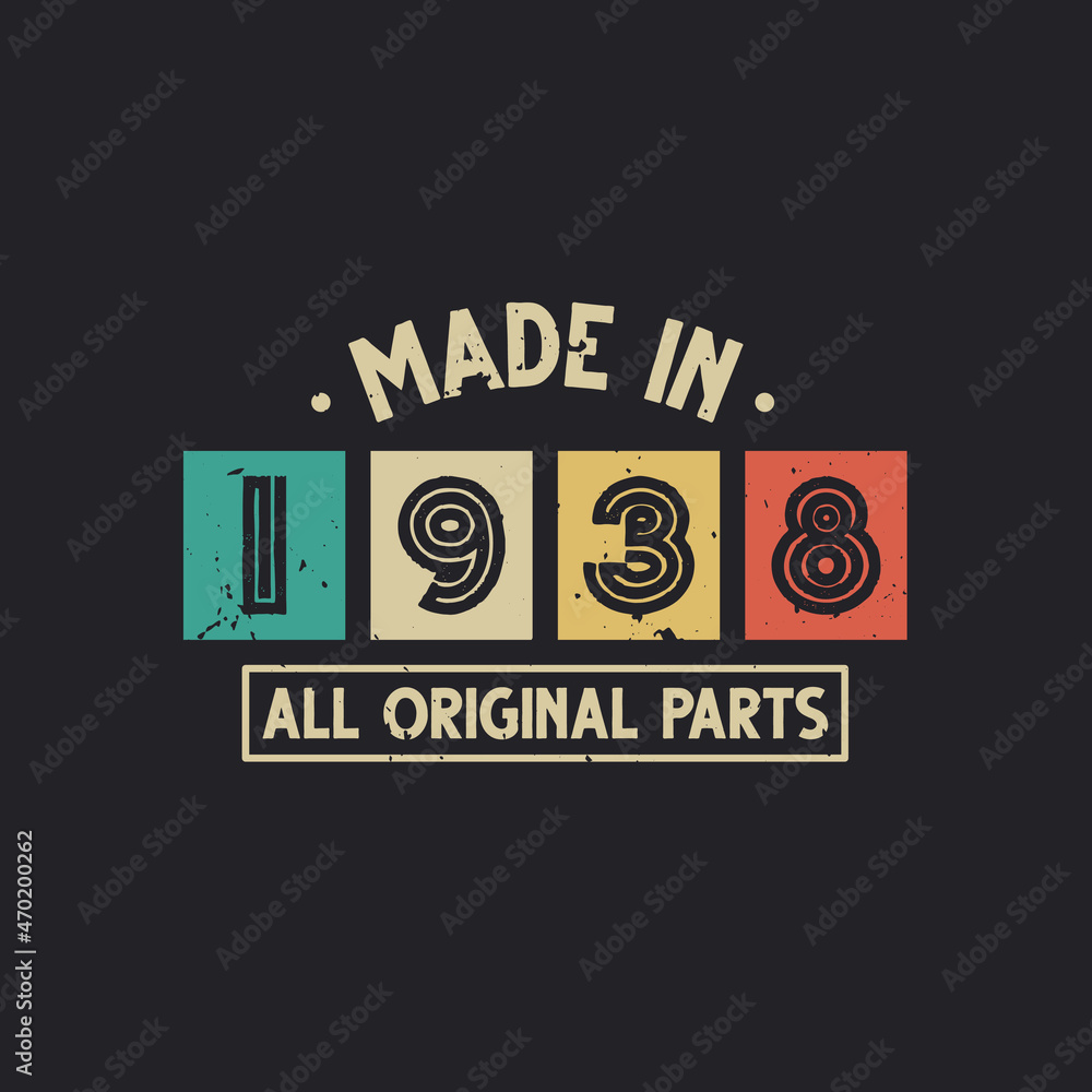 Fototapeta premium Made in 1938 All Original Parts