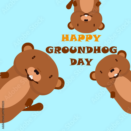 Groundhog day pattern background, vector art illustration.
