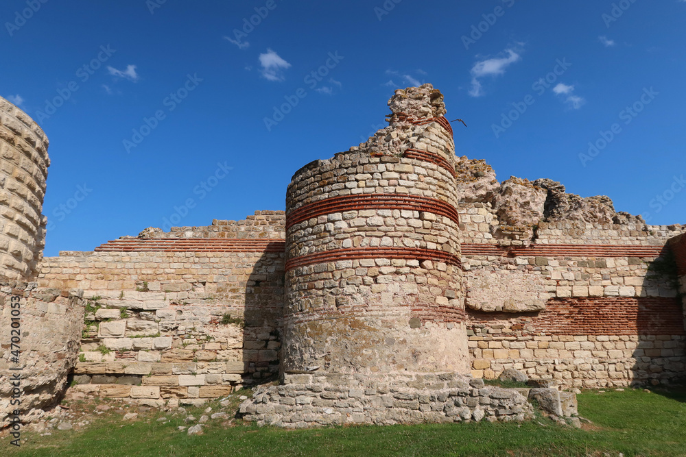 Fortifications at the entrance of Nessebar old town, Bulgaria