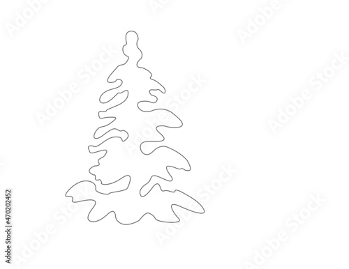 snowy tree outline