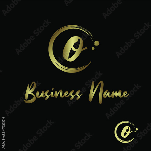 Initial o Letter with circle paintbrush for Cosmetic, boutique, make up, jewelry, spa and massage, salon, soap homemade, Handcraft Business Logo Vector Concept