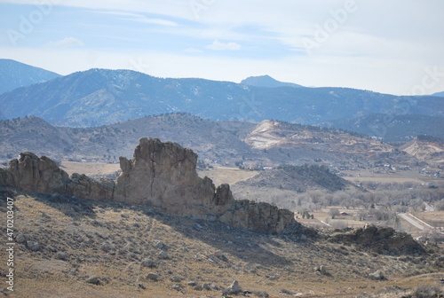 Ancient rock formation at front range foothills of the rocky moutains in colorado